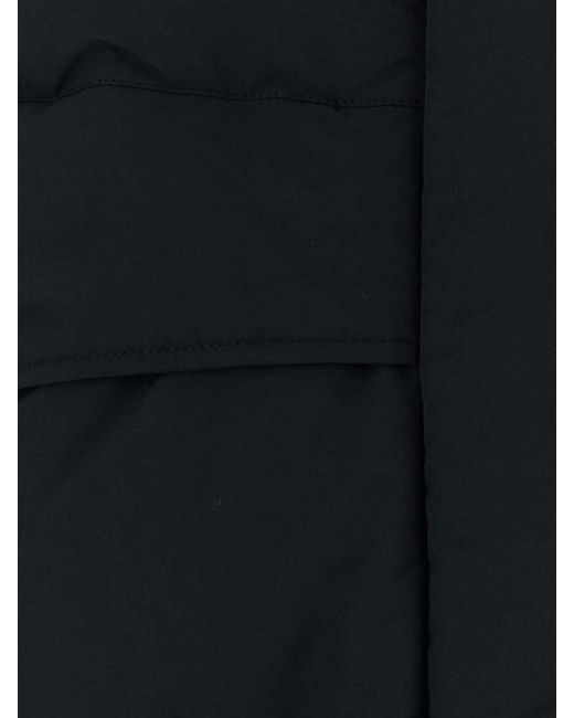Jil Sander Blue Long Quilted Polyester Puffer Jacket With Funnel Neck
