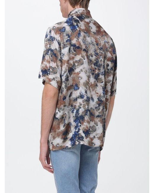 ARMANI EXCHANGE Gray Printed Viscose Casual Shirt for men