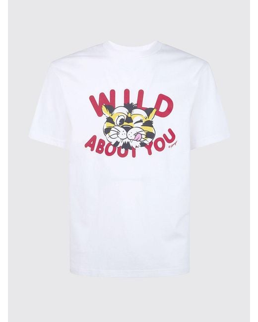 KENZO Gray Printed Cotton T-Shirt for men