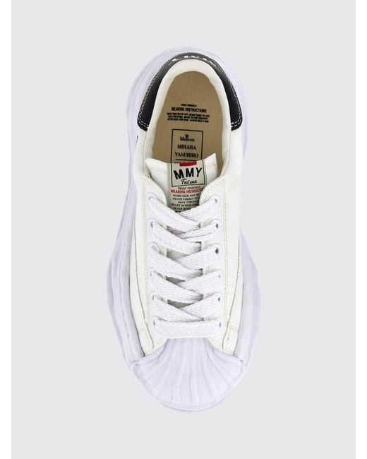 Maison Mihara Yasuhiro White Blakey Og Low Top Canvas Trainers With Shell Toe for men