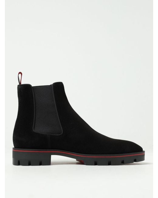 Christian Louboutin Black Alpinosol Suede Ankle Boots for men