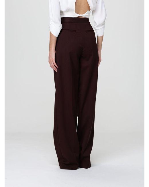 Elisabetta Franchi Brown Virgin Wool Blend Wide Leg Trousers
