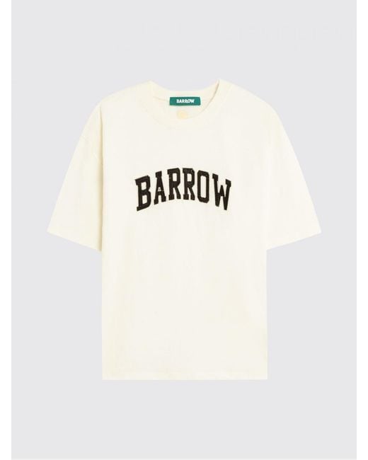 Barrow Gray Cotton T-Shirt With Logo for men