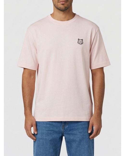 Maison Kitsuné Blue Maison KitsunÉ Cotton T-Shirt With Logo for men