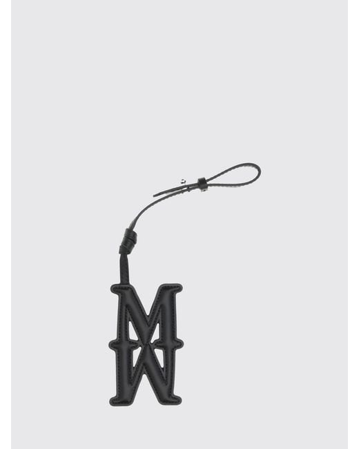 Max Mara Black Calf Leather Key Ring