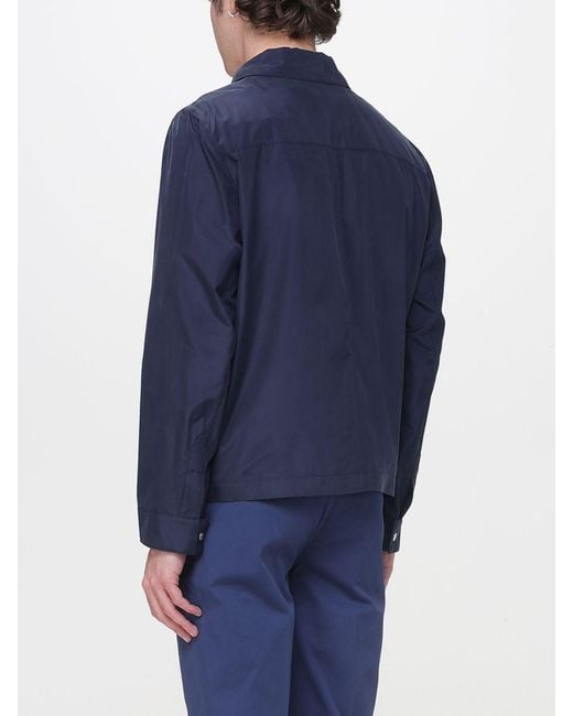 Brunello Cucinelli Blue Silk Shirt Jacket for men