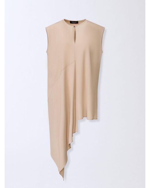 Fabiana Filippi Natural Asymmetric Crepe De Chine Blouse