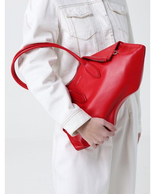 McQueen Red Calf Leather Shoulder Bag