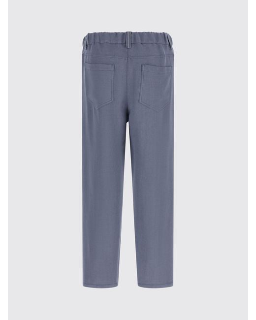 Brunello Cucinelli Blue Slim Fit Linen Blend Trousers