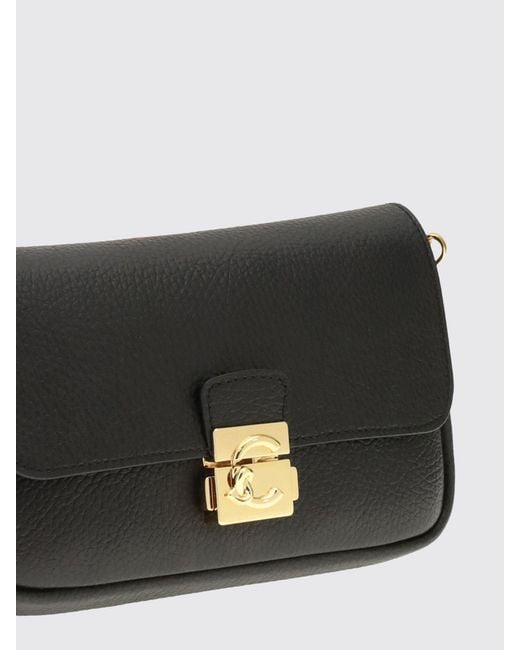Coccinelle Gray C-Me Lock Mini Hammered Leather Bag