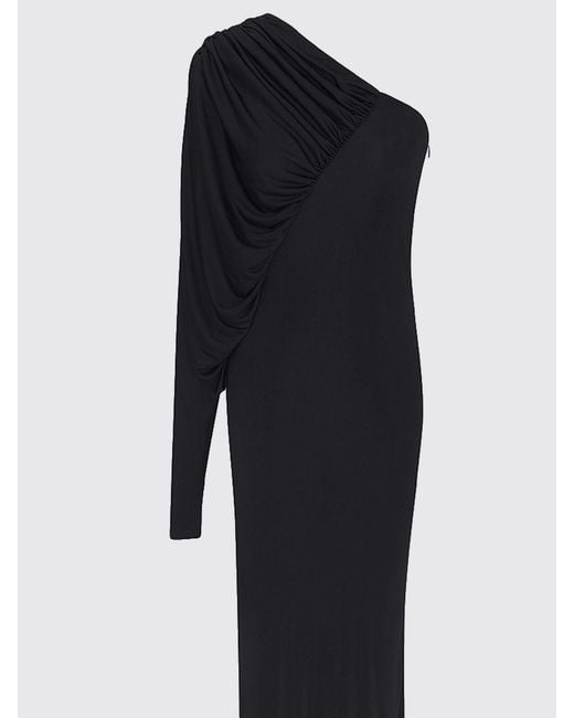 Saint Laurent Black One-Shoulder Long Evening Gown