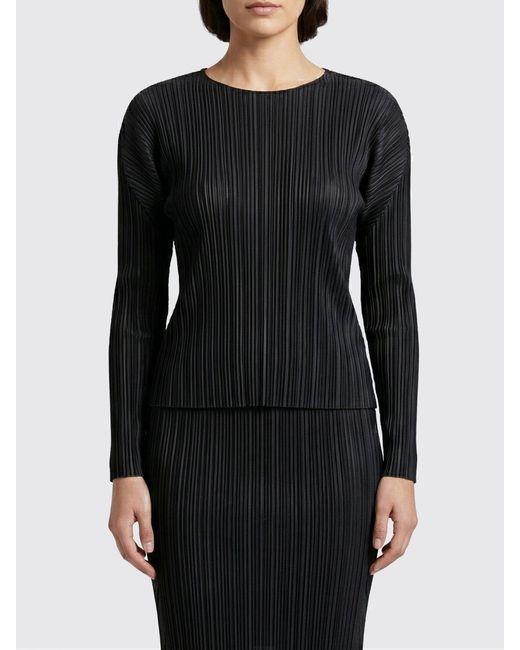 Pleats Please Issey Miyake Black Pleated Crêpe Top