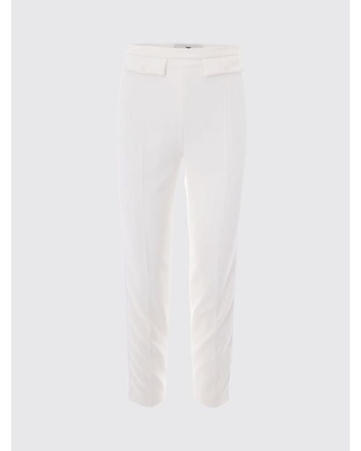 Elisabetta Franchi White Stretch Crêpe Slim Fit Trousers