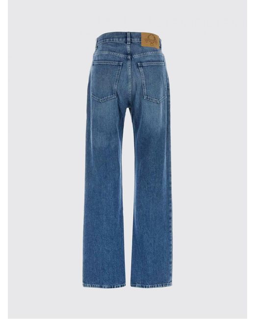 Moschino Blue Wide-Leg Denim Jeans With Applied Hearts