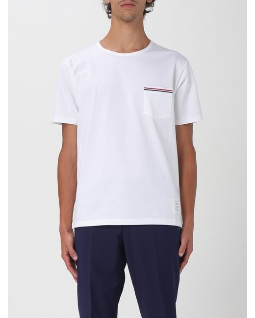 Thom Browne White Basic Cotton T-Shirt for men