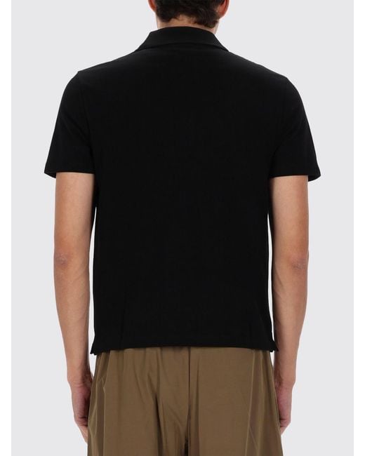 A.P.C. Black Basic Cotton Polo With Logo for men