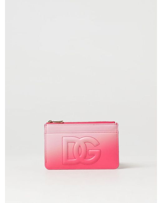 Portacarte di credito in pelle degradé di Dolce & Gabbana in Pink