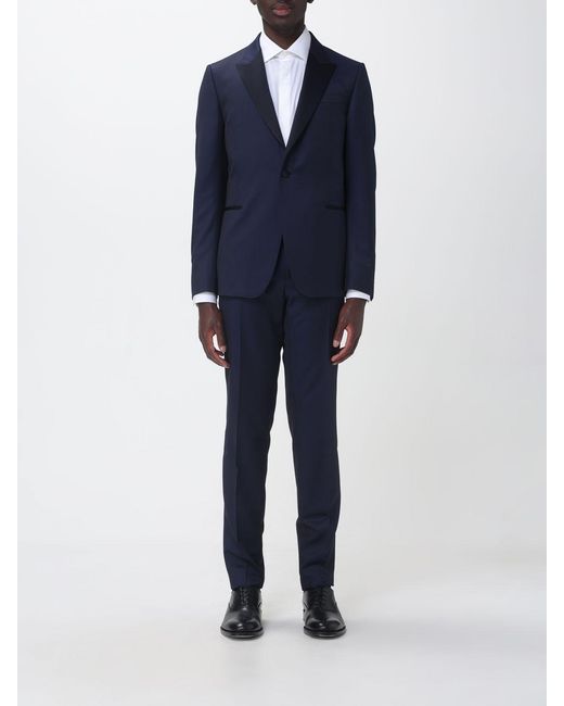 Zegna Blue Wool And Mohair Tuxedo for men