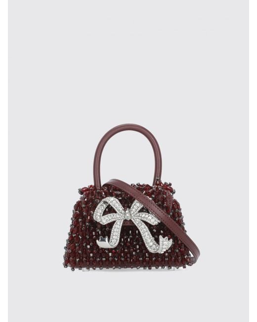 Borsa Con Cristalli Bow di Self-Portrait in Red