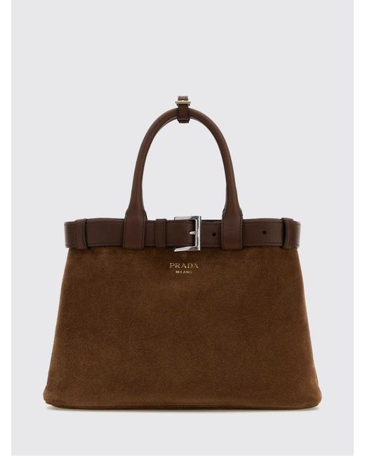 Prada Brown Medium Buckle Bag for men