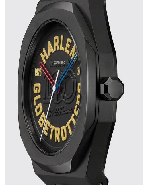 D1 Milano Black Limited Edition X Harlem Globetrotters Steel And Polycarbonate Watch for men