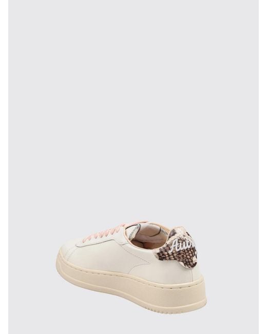 Autry Natural Dallas Low Calfskin Trainers With Python-Effect Inserts