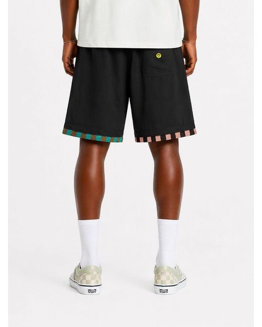 Barrow Black Cotton Blend Shorts for men