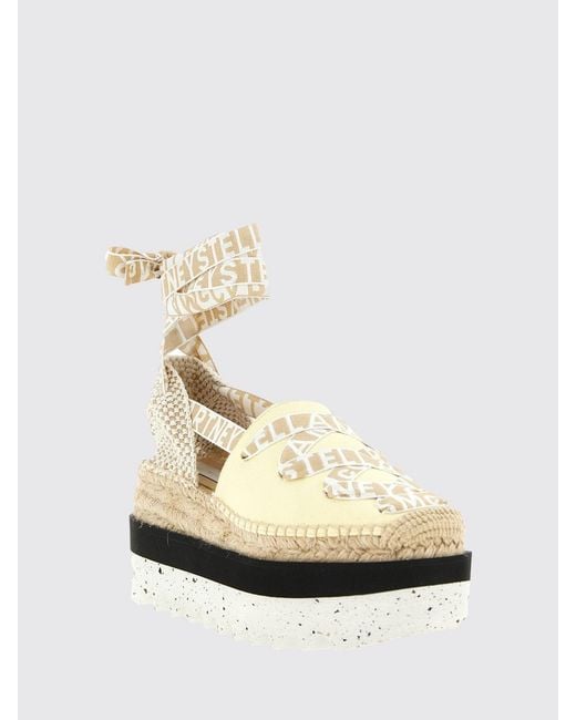 Stella McCartney Natural Gaia Organic Cotton Canvas Wedge Espadrilles