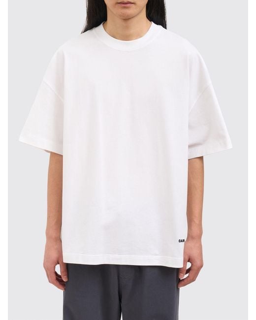 Carhartt White Cotton T-Shirt With Logo for men