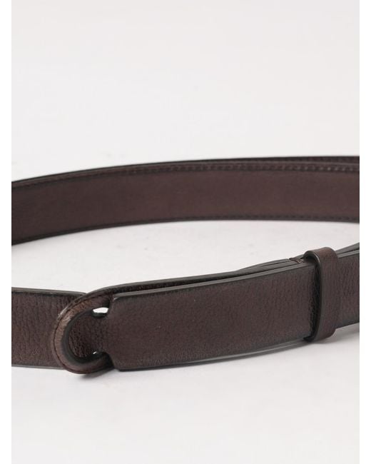 Orciani White Nobuckle Grained Leather Belt for men