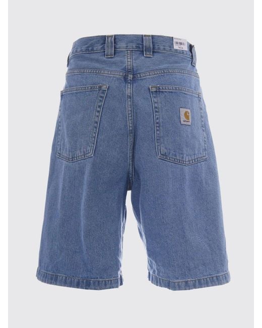 Carhartt Blue Cotton Denim Shorts for men