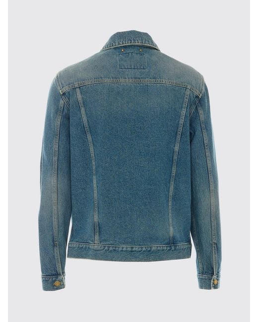 Golden Goose Deluxe Brand Blue Cotton Denim Shirt Jacket With Patch Pockets for men