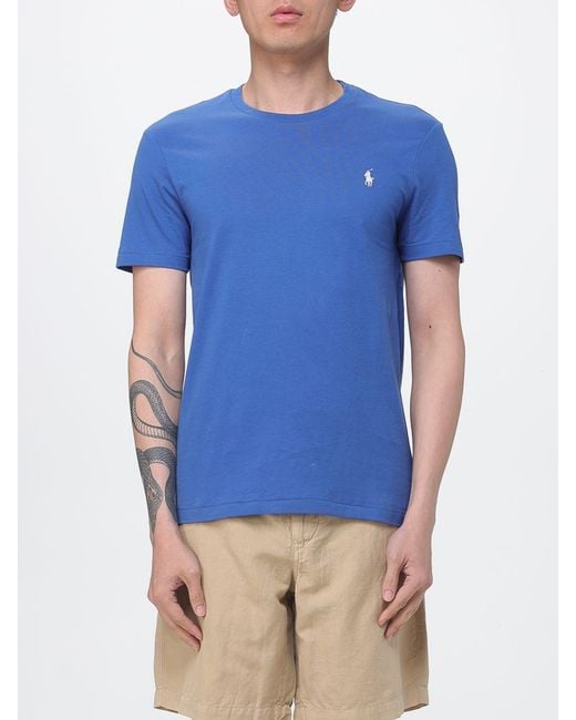 Polo Ralph Lauren Blue Pony Logo Cotton T-Shirt for men
