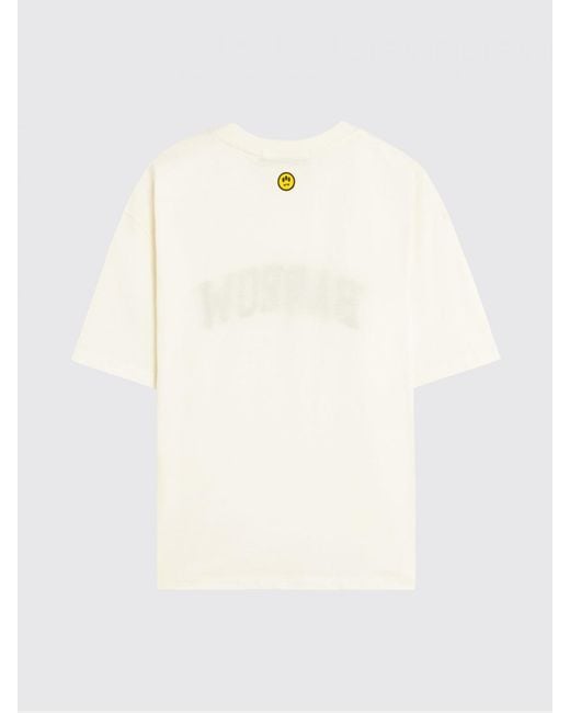 Barrow Gray Cotton T-Shirt With Logo for men