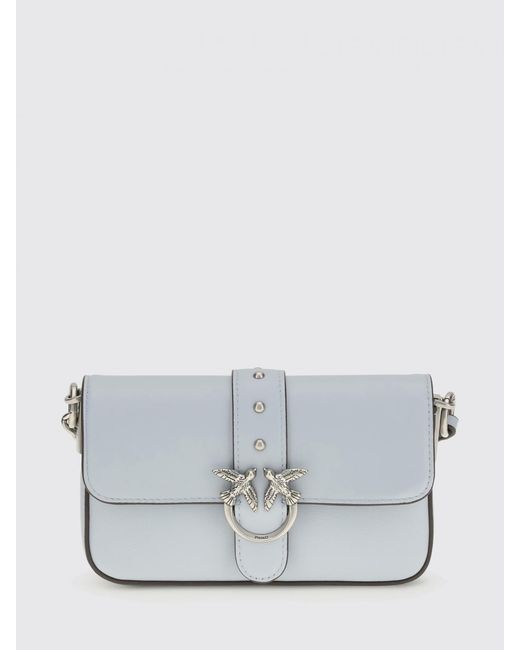 Pinko Gray Baby Love Bag One Slouchy Leather Bag