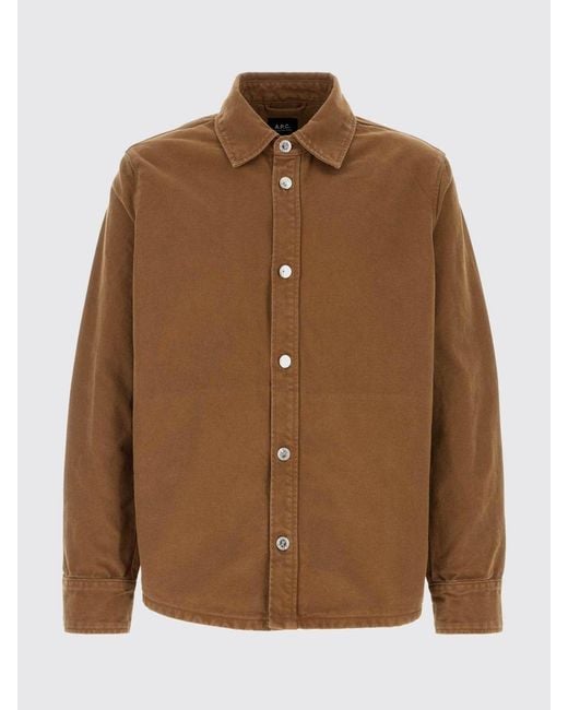 A.P.C. Brown Cotton Shirt Jacket for men
