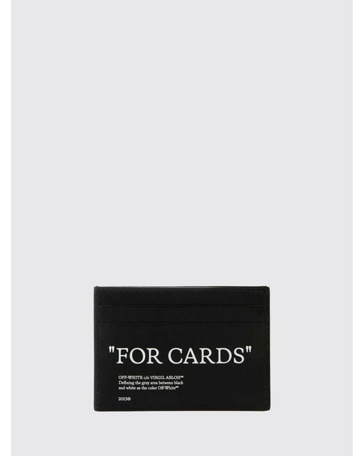 Off-White c/o Virgil Abloh White Quote Leather Credit Card Holder for men