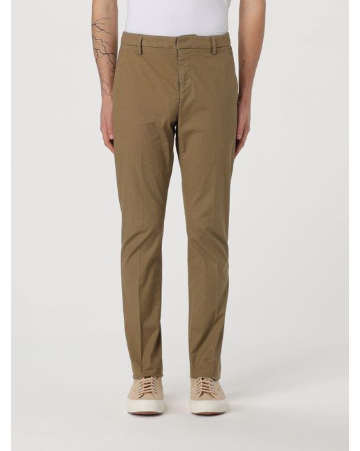 Pantalone in misto cotone di Dondup in Natural da Uomo