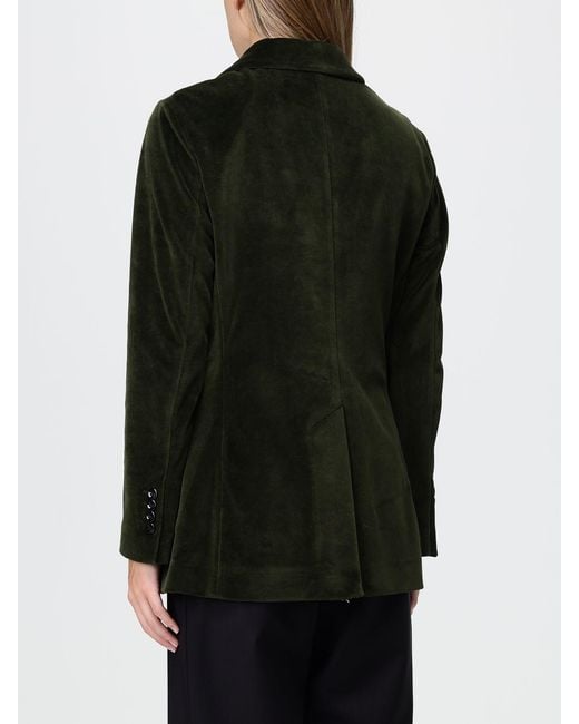 Circolo 1901 Black Single-Breasted Velvet Blazer With Peak Lapels