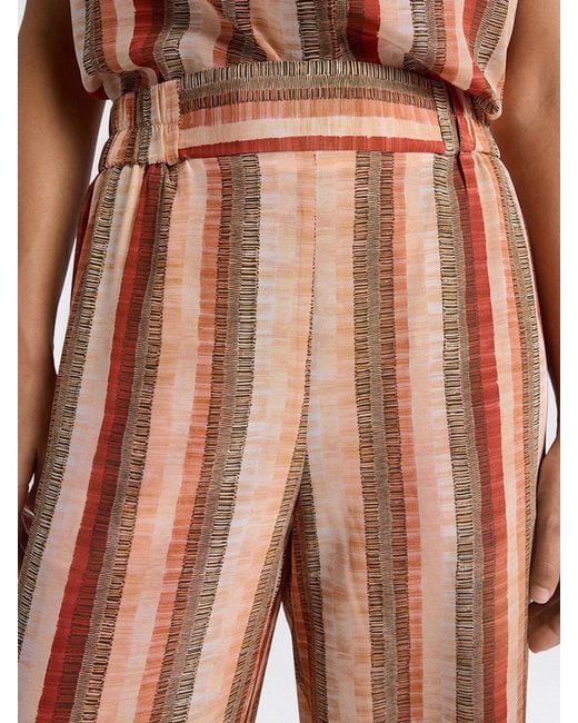 Momoní Orange MomonÌ Striped Silk Palazzo Trousers