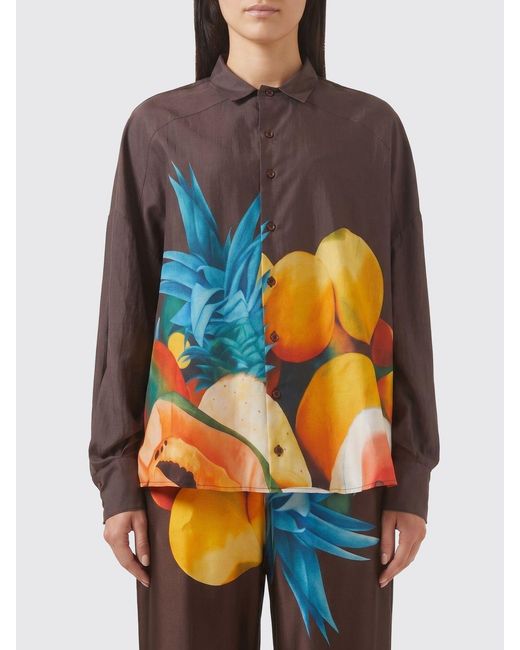 Donde Esteban Blue Printed Cotton Shirt