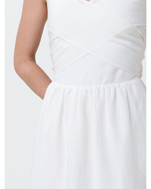 Liu Jo White Linen Blend Long Dress