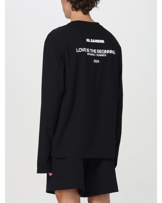 T-shirt Love Is The Beginning in cotone di Jil Sander in Black da Uomo