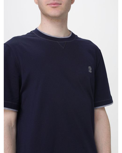 Brunello Cucinelli Blue T-shirts And Polos for men