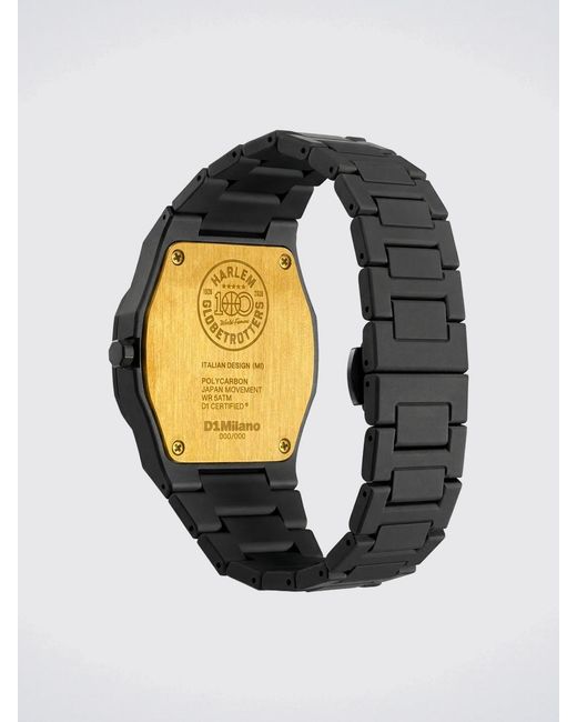 D1 Milano Black Limited Edition X Harlem Globetrotters Steel And Polycarbonate Watch for men