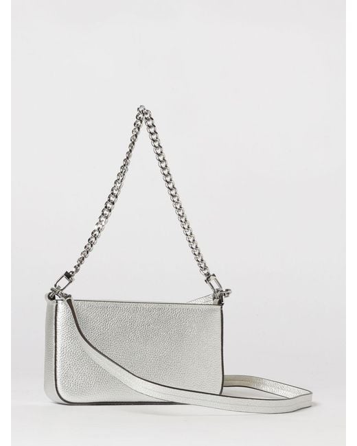 Michael Kors White Bryant Small Laminated Grained Leather Pouch