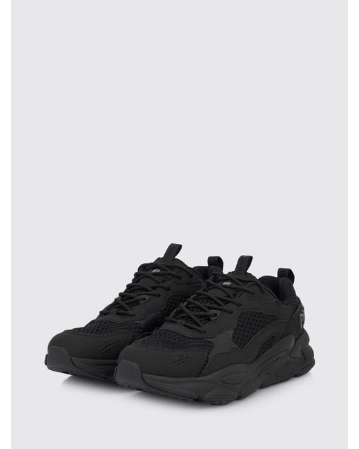 Philipp Plein Black Track-King Leather And Mesh Sneakers for men