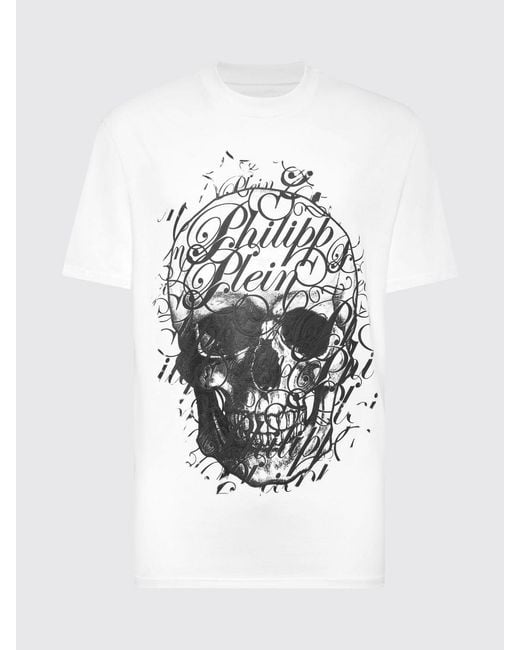 Philipp Plein White Skull Cotton T-Shirt for men