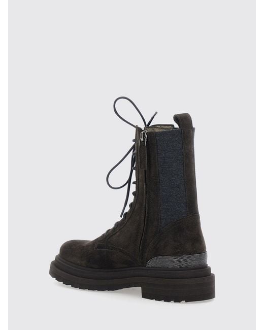 Brunello Cucinelli Black Flat Ankle Boot