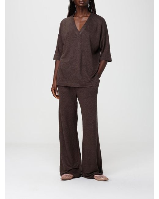 Kangra Brown Linen Knitwear